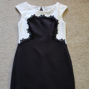 Ivory and black ladies dress with beaded detail